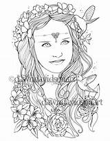 Coloring Pages Adult Grown Ups Sold Etsy Ember Hummingbirds Grayscale Princess Printable sketch template