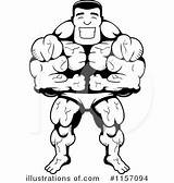 Bodybuilder Clipart Coloring Body Builder Pages Illustration Royalty Cory Thoman Getcolorings Getdrawings sketch template