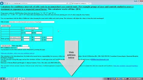 calculating  odds ratio youtube