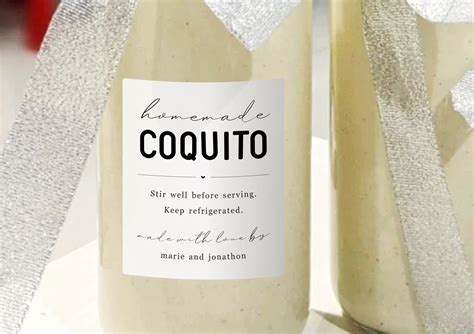homemade coquito label template printable puerto rican eggnog gift