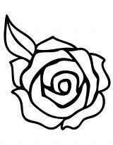 Coloring Rose Roses Printable Pages Leaf sketch template
