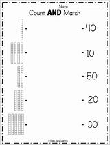 Count Match 10s Kindergarten Math Worksheet Worksheets Grade Ten Counting Tens Madebyteachers Sticks Ones Preschool 1st Kids Matching sketch template