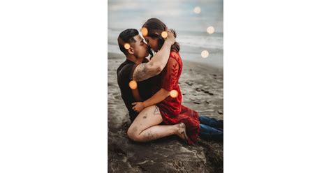 this couple met right before taking these sexy beach photos popsugar