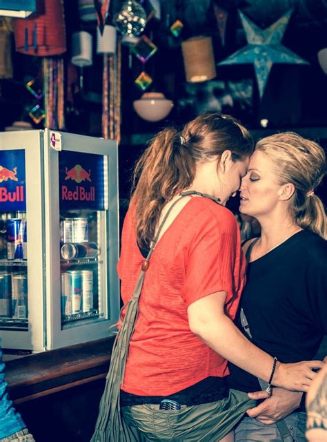 itap of two women making out in the bar subject matter is mild and not