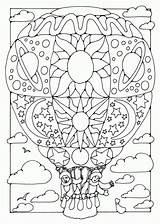 Coloring Air Balloon Hot Pages Printable Popular sketch template