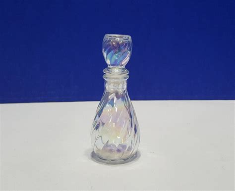 Vintage Iridescent Glass Perfume Bottle With Swirl Dauber Etsy