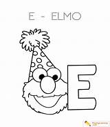 Elmo Coloring Letter Learning Alphabet sketch template