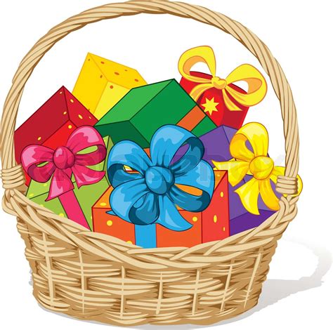 basket full  gifts stock vector colourbox