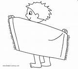 Towel Boy Beach Clipart Printable Kids Coloring Adults Pages sketch template