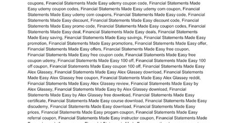 financial statements  easy udemy coupon review  google docs