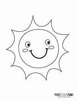 Sun Coloring Pages Fun Printable Print Cute Color Abstract Stylized Shapes sketch template