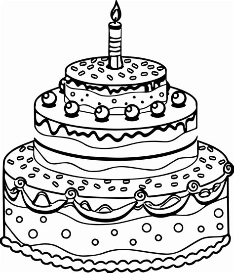 birthday cake coloring page  getcoloringscom  printable