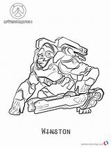 Overwatch Coloring Pages Winston Printable Kids Print Bettercoloring sketch template