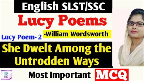 mcq  lucy poem  dwelt   untrodden wayslucy poem