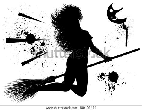 Naked Sexy Witch Flies On Her Stock Vector Royalty Free 100103444