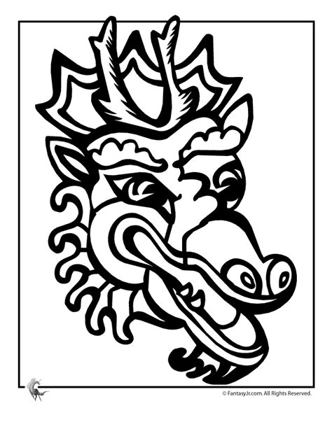 dragon head dragon coloring page dragon face chinese dragon