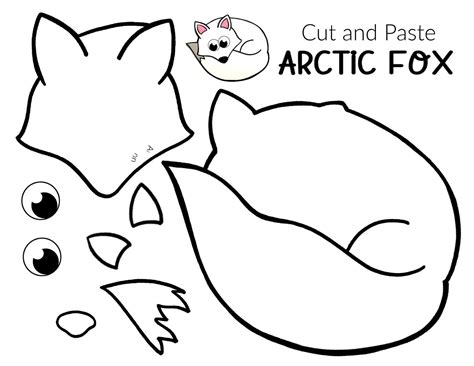 easy cut  paste arctic fox craft  kids simple mom project