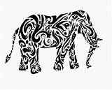 Elephant Coloring Tribal Pages Tattoo sketch template