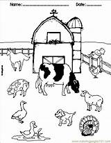Farm Coloring Pages Animals Printable Kids Barn Color Equipment Animal Farms Preschool Down Colouring Barnyard Preschoolers Print Books Activities Clipart sketch template