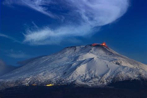 dramatic pictures show mount etna erupting  lava  ash spewing