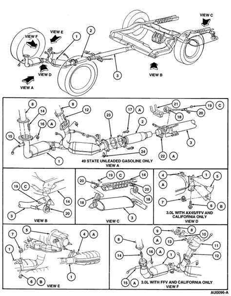 ford taurus exhaust system diagram