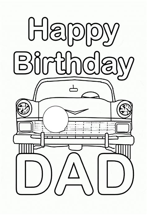 birthday card  dad coloring page