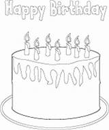 Birthday Coloring Cake Pages Happy Candles Leehansen Printable Cards Printables sketch template