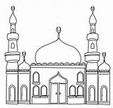Colouring Mosque Ramadan Print Click sketch template