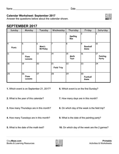 printable worksheets  calendars month calendar printable