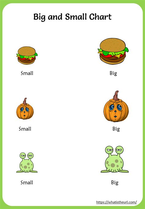 big  small size comparison worksheets  preschool  kindergarten