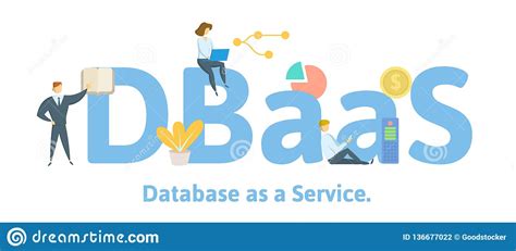 dbaas    service concept  keywords letters  icons flat vector