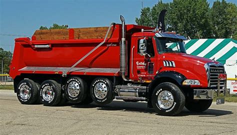 mack vision custom quad axle dump trucks heavy truck dump trucks