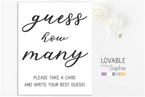 guess   sign  cards guess   game baby etsy