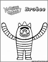 Gabba Coloring Yo Brobee Pages Letter Choose Board Yogabbagabba sketch template