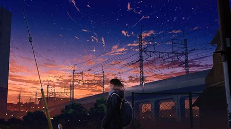 Anime Girl City Sunset Scenery 4k 6 2589 Wallpaper