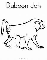 Baboon Coloring Worksheet Babuino Mono Doh Cursive Built California Usa Favorites Login Add Twistynoodle Noodle Outline sketch template