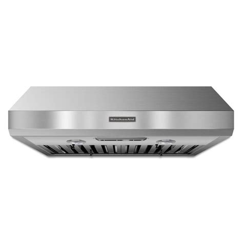 kitchenaid   ducted stainless steel undercabinet range hood common   actual