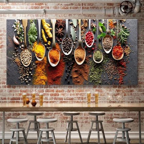 food painting modern spices poster canvas modular picture  kitchen restaurant home decoration