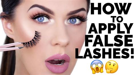 how to apply false eyelashes for beginners easy and fast