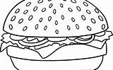 Burger Coloring Hamburger Pages Getdrawings Printable Color Print Getcolorings sketch template