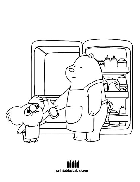 bare bears printables baby  cartoon coloring pages