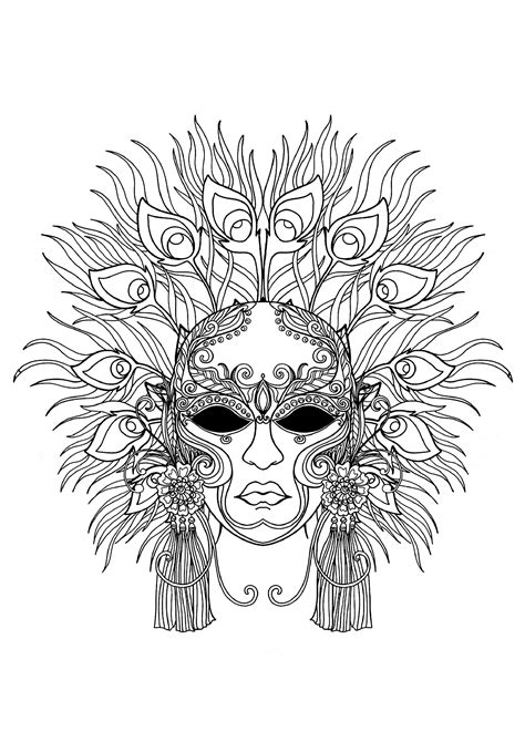 mask   carnival  venice  color carnival kids coloring pages