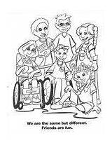 Inclusion Coloring Result Disability Kids sketch template