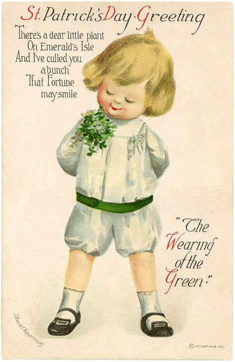 vintage st patricks day picture cutest child  graphics fairy