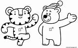 Coloring Soohorang Tiger Bandabi Bear Pages Printable sketch template