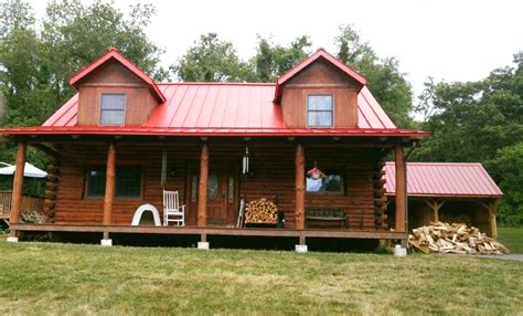 standing seam aluminum roof   color colonial red log cabin homes aluminum roof cabin homes