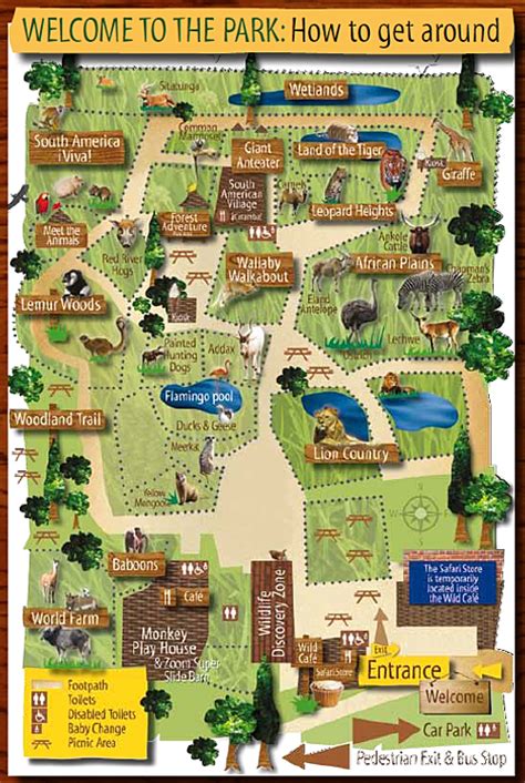 yorkshire wildlife park park map