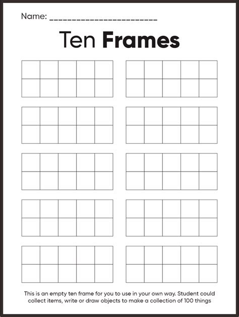 ten frame printables