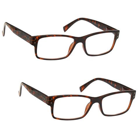 2 packs mens large designer style reading glasses spring hinges uv