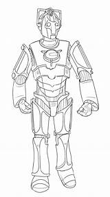 Cyberman Colouring Docteur Ambush Cybermen Dalek Tardis Outline Ausmalbilder sketch template